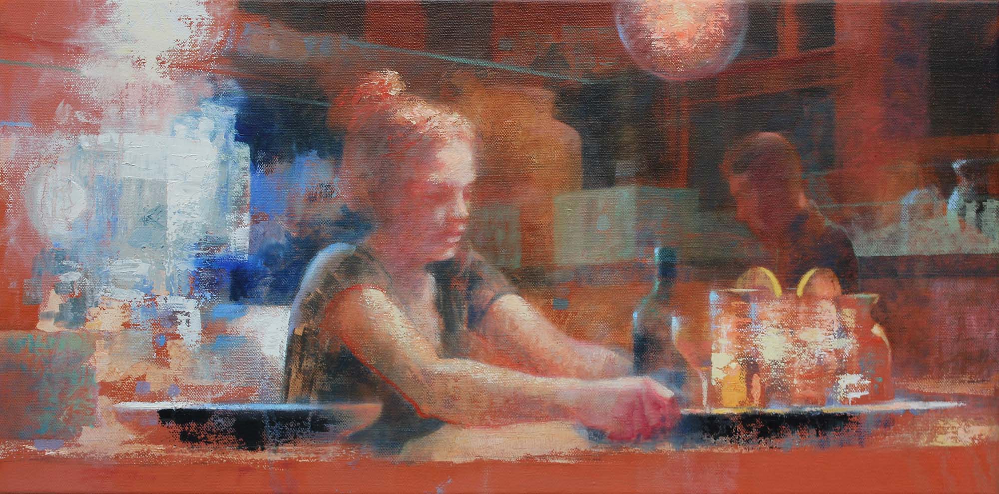 Peter Hartwig - Dienblad - 2021 - 0lieverf op linnen - 40x80 cm